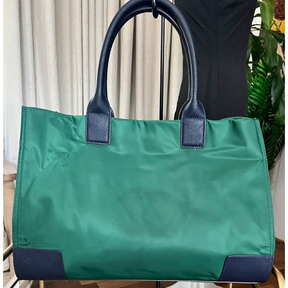 AUTHENTIC TORY BURCH KELLY GREEN AND NAVY CHELSEA SHOULDER BAG/TOTE - Picture 4 of 9